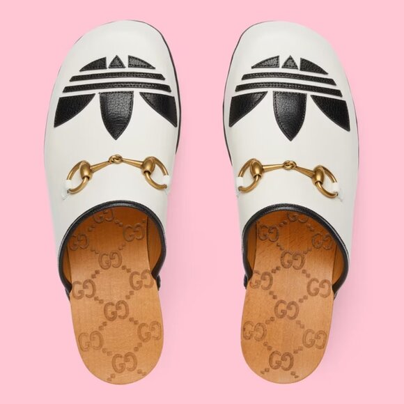 GUCCI SHOES ADIDAS X TREFOIL LEATHER HORSEBIT CLOG MULES sz 39 9 - Picture 5 of 16